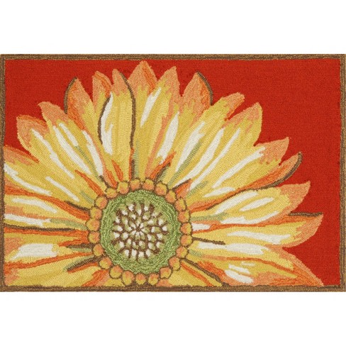 Liora Manne Frontporch Sunflower Indoor/outdoor Rug Red 2'6