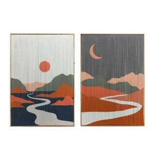 Set of 2 Tassel Print Wall Arts - A&B Home: Transitional Style, Vertical Orientation, Mixed Media, Includes Hardware - 1 of 4