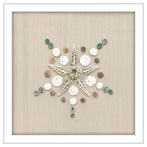 HomeRoots Caparazon Seashells and Coastal Icons White Framed Wall Art - 1 of 4