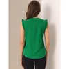 INSPIRE CHIC Women's Ruffled Sleeveless Work Business Vintage Blouses - 4 of 4