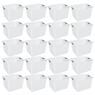 Sterilite 10x8x4.25 Inch Rectangular Weave Pattern Short Basket W