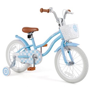 Costway 18'' Kids Bike Toddler Bicycle with Training Wheel Kickstand for 4-8 Years Old Purple/Pink/Turquoise/Blue/Beige/Green - 1 of 4