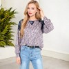 Anna-Kaci Women's Mixed Print Raglan Top with Plaid and Leopard Pattern - 4 of 4