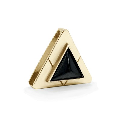 DIPHDA™ Luxury Dog Collar & Cat Collar Triangle Crystal Charm - Handmade Solid Brass w/ Black Onyx Crystal Jewelry Slider Charms