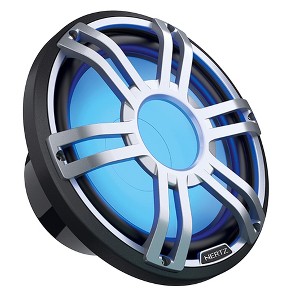 Hertz HMS 10 S4-LD-G.1 - 10" 4-Ohm Marine Subwoofer with RGB LEDs, Gray Sport Grille - 1 of 2