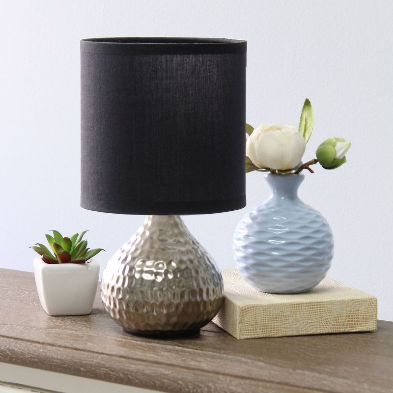 Hammered Drip Mini Table Lamp with Fabric Shade - Simple Designs, 4 of 8