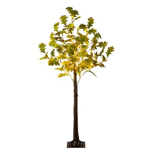 Nearly Natural 6-ft Pre-Lit Green Autumn Oak Artificial Fall Tree with 250 Warm White LED Lights - 1 of 1
