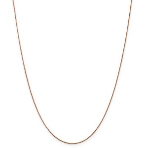 Black Bow Jewelry 0.8mm 14k Rose Gold Solid Baby Wheat Chain Necklace - 1 of 4