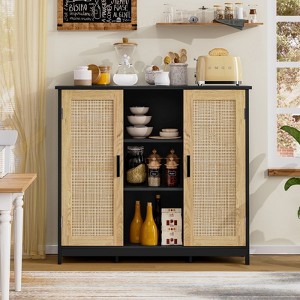 USIKEY Storage Cabinet with 2 Doors and 4 Adjustable Shelves, Buffet Cabinet with Storage, Floor Cabinet for Living Room, Entryway, Kitchen - 1 of 4