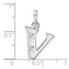 Black Bow Jewelry Sterling Silver, Sabrina Collection, D/C Block Initial  V Pendant - 3 of 4