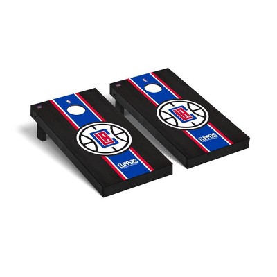NBA Los Angeles Clippers Premium Cornhole Board Onyx Stained Stripe Version