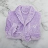 Personalization Mall Embroidered Short Fleece Robe - Purple - 4 of 4