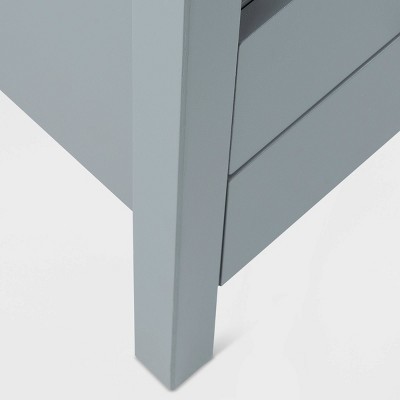 Easton Modern Gray Acacia Wood 2-Drawer Nightstand