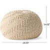 Bean Bag Ottoman Modern Knit Texture with Breathable Material for Living Room Seating 20in-3irtyhousy - 4 of 4