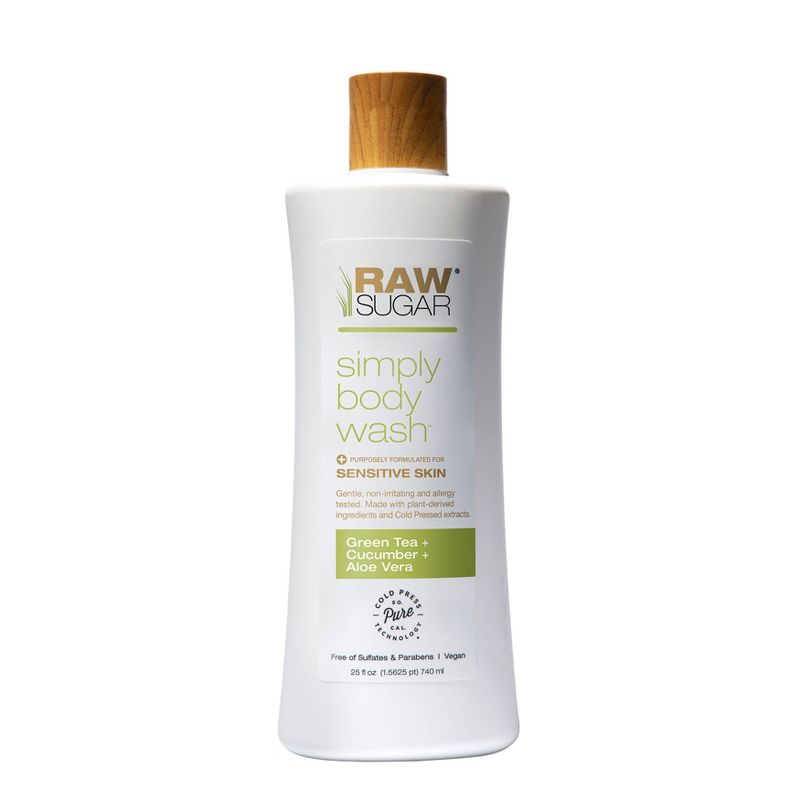 Raw Sugar Green Tea + Cucumber + Aloe Vera Sensitive Skin Simply Body Wash - 25 fl oz, 1 of 13