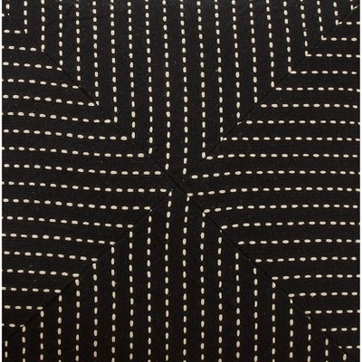 Black Cotton Patchwork Stitch Euro Pillow Cover
