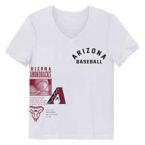 MLB Arizona Diamondbacks Girls' White V-Neck T-Shirt - 1 of 1