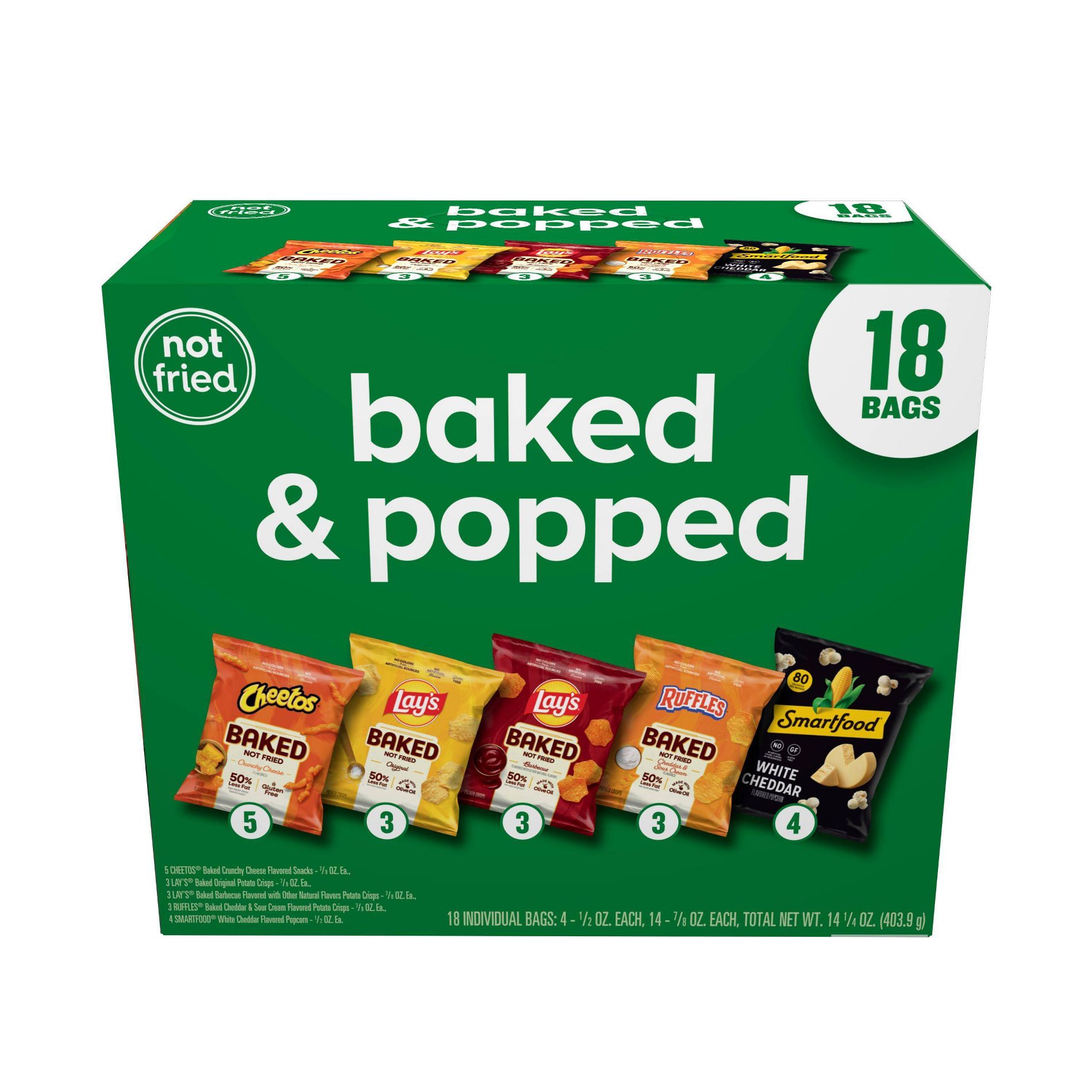 Frito-Lay Snacks Baked & Popped Mix Variety Pack - 18ct