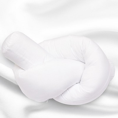 White Knot Long Body Pillow with Removable Cover