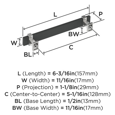 Overton Brushed Matte Black and Chrome Cabinet Bar Pull