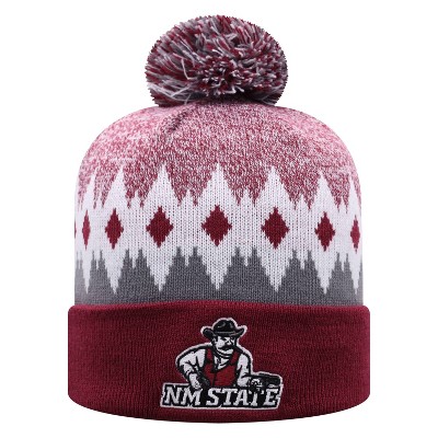 NCAA New Mexico State Aggies Men's Jagged Knit Cuffed Beanie with Pom