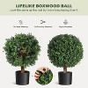 Orieon 2 Pack 24" Artificial Boxwood Topiary Ball Trees, UV Resistant Faux Plants in Nursery Pots, Indoor Outdoor Fake Plants for Home Office - 3 of 4