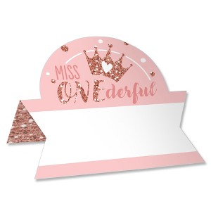 Big Dot of Happiness 1st Birthday Little Miss Onederful - Girl First Birthday Party Tent Buffet Card - Table Setting Name Place Cards - Set of 24 - 1 of 4