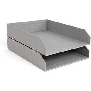 Bigso Hakan Letter Trays - Stackable Paper Tray Organizer with Stable Rubber Feet for A4 or Letter Size Documents - Pack of 2 - 1 of 4