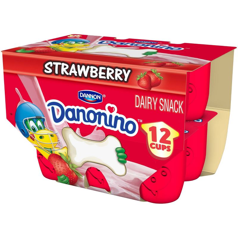 Dannon Danonino Strawberry Kids&#39; Dairy Snack - 12ct/1.76oz Cups, 1 of 6
