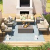 COWLOWN 7 Piece Khaki Metal Patio Furniture Set with 2 Storage Compartments, Outdoor Sectional Sofa Ideal for Backyard, Garden and Poolside Areas - 4 of 4