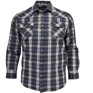 Falcon Bay Mens Soft Yarn Dyed Snap Front Western Flannel Shirt - 1 of 3