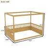CAVINAS Twin/Full Size Canopy Floor Beds with Guardrails for Kids,Wooden Canopy Toddler Bed,Floor Bed Frame for Girls,Boys,Box Spring Required - 3 of 4