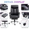 Hybition Executive Office Chair-Ergonomic Computer Desk Chair with 7 Points Vibration,Black Leather Chair with Footrest & Wheels, 350lb Capacity - 4 of 4