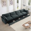 Oversized 146.4" Chenille 4 Seater Modular Sectional Sofa with Storage Drawers under Each Seat, 4-Piece Free combination - 3 of 4