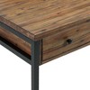Claremont Rustic Wood and Metal Office Desk, 60 in. W x 23 in. D x 30 in. H, Natural Wood Grain Finish with Two Side Drawers, Ideal for Home Office - 3 of 4