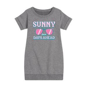 - Barbie - Sunny Days Ahead Graphic Short Sleeve Fleece Dress - 1 of 3