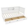 Merax White L-Shaped Daybed Frame with Storage Space and Charging Station - 4 of 4