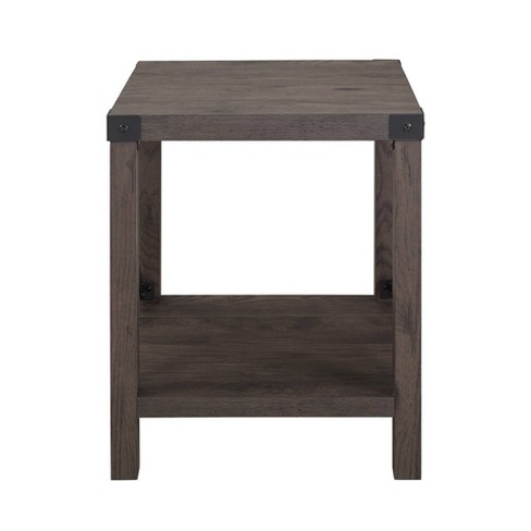 Sophie Rustic Industrial X Frame Side Table Gray Wash - Saracina Home