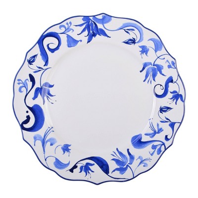 Ayla Blue and White Floral Porcelain 12-Piece Dinnerware Set