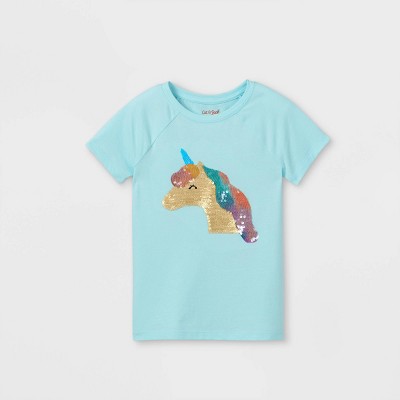 Girls' Flip Sequin Printed Short Sleeve T-Shirt - Cat & Jack™