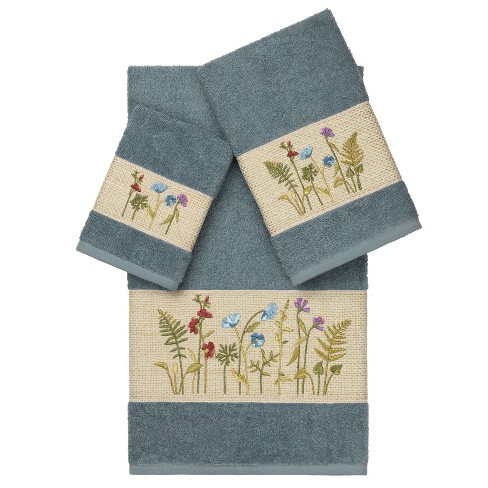 hand towels, Superior terry cotton, Poppies embroidery