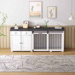 Illustration of Pet Storage Cabinet With Crate Door
