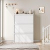 Shoe Cabinet with 3 Flip Drawers, Wooden Shoe Organizer Cabinet with Adjustable Shelf, Shoe Storage for Entryway - 3 of 4