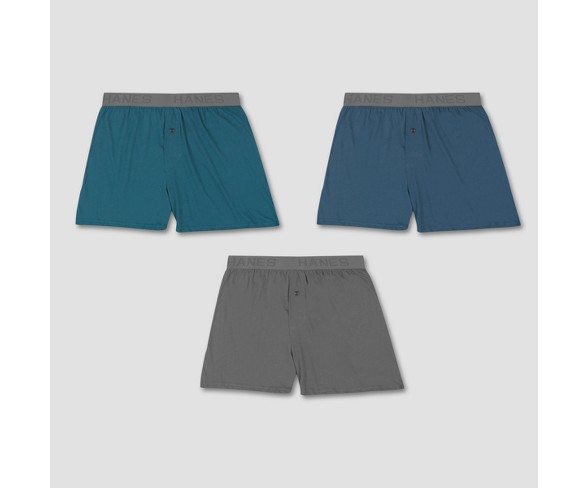 Hanes Premium Men's Cotton Modal Boxer Shorts 3pk - Colors Vary S