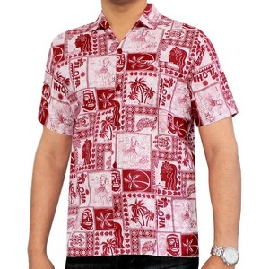 LA LEELA Men's Short Sleeve Button Down Hawaii Shirts Party Beach Short Sleeves Casual Shirts for Men - 1 of 3