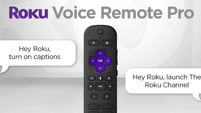 Roku Voice Remote Pro | Rechargeable with TV Controls, Lost Remote Finder, Private Listening for Roku Players, Roku TV, Roku Audio, 2 of 10, play video