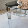 Damerin Sliver Mirror Design Round Center Coffee Table With Glass Tabletop-Brown - 4 of 4