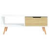 vidaXL Coffee Table White and Sonoma Oak 39.4 in.x19.5 in.x16.9 in. Engineered Wood - 3 of 4