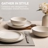 Syemin Dining Bowls 4 Person Stoneware Dinnerware Set Microwave Dishwasher Safe Chip-Resistant Matte Glaze Stackable Storage, White, 10"*10"*2.4" - 3 of 4