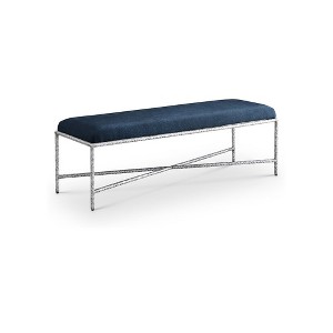 Meridian Furniture,Valley Chenille Fabric Bench - 1 of 4